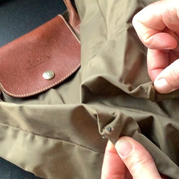 Brown Tote Bag longchamp L brown and dark green - Picture 3 of 6